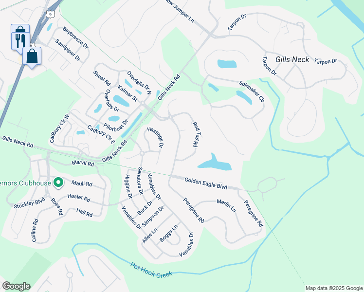 map of restaurants, bars, coffee shops, grocery stores, and more near 35457 Peregrine Road in Lewes