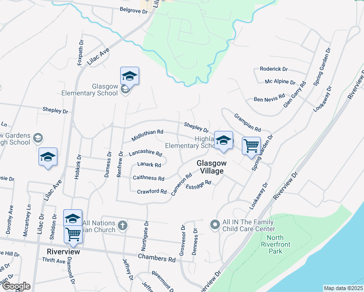 map of restaurants, bars, coffee shops, grocery stores, and more near 10432 Balmoral Drive in St. Louis