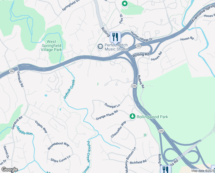map of restaurants, bars, coffee shops, grocery stores, and more near 8021 Bethelen Woods Lane in Springfield