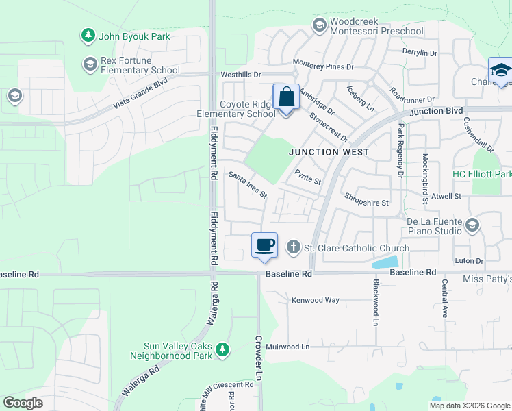 map of restaurants, bars, coffee shops, grocery stores, and more near 209 San Juan Bautista Court in Roseville