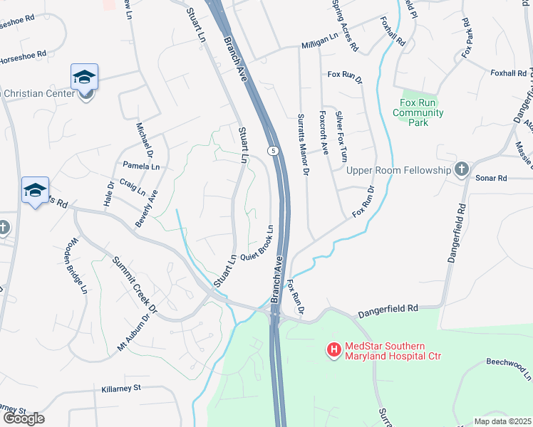 map of restaurants, bars, coffee shops, grocery stores, and more near 9801 Quiet Brook Lane in Clinton