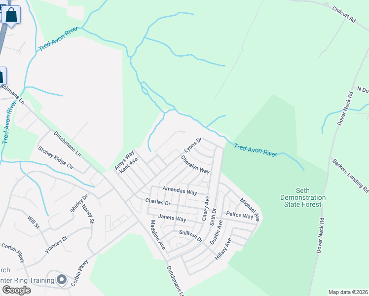map of restaurants, bars, coffee shops, grocery stores, and more near 29720 Lyons Drive in Easton
