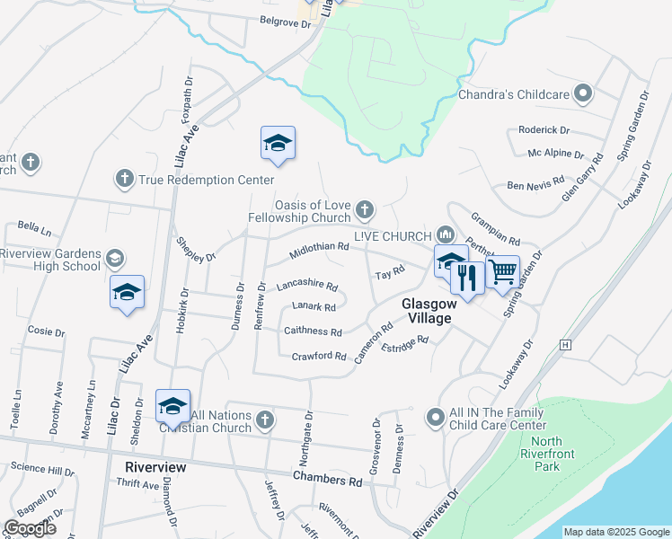 map of restaurants, bars, coffee shops, grocery stores, and more near 307 Banff Circle in St. Louis