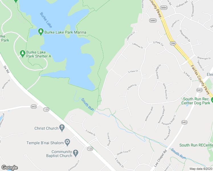 map of restaurants, bars, coffee shops, grocery stores, and more near 7303 Laketree Drive in Fairfax Station