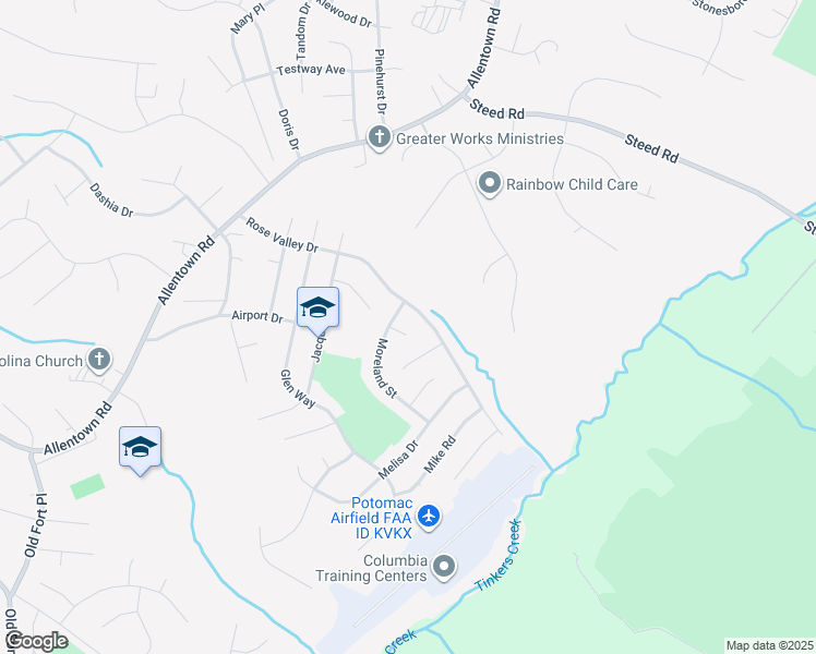 map of restaurants, bars, coffee shops, grocery stores, and more near 2902 Blooming Court in Fort Washington