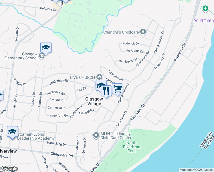 map of restaurants, bars, coffee shops, grocery stores, and more near 167 Shepley Drive in St. Louis