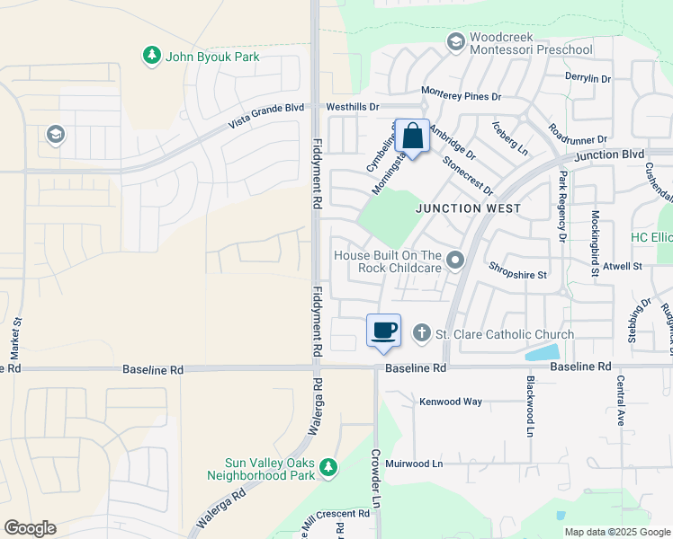 map of restaurants, bars, coffee shops, grocery stores, and more near 1648 Soledad Drive in Roseville