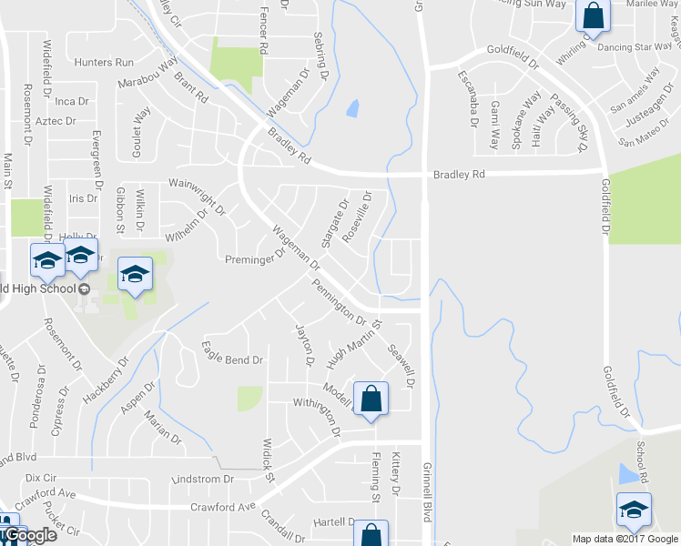 map of restaurants, bars, coffee shops, grocery stores, and more near 740 Stargate Drive in Colorado Springs