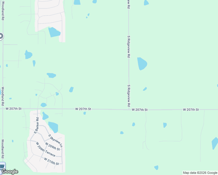 map of restaurants, bars, coffee shops, grocery stores, and more near 20427 South Ridgeview Road in Spring Hill