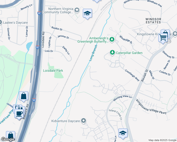 map of restaurants, bars, coffee shops, grocery stores, and more near 7366 Thomas Grant Drive in Alexandria