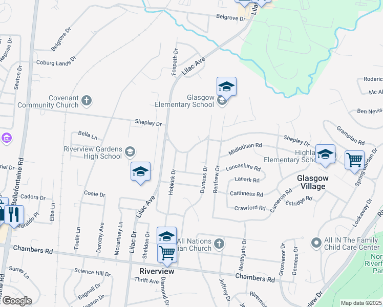 map of restaurants, bars, coffee shops, grocery stores, and more near 636 Shepley Drive in St. Louis