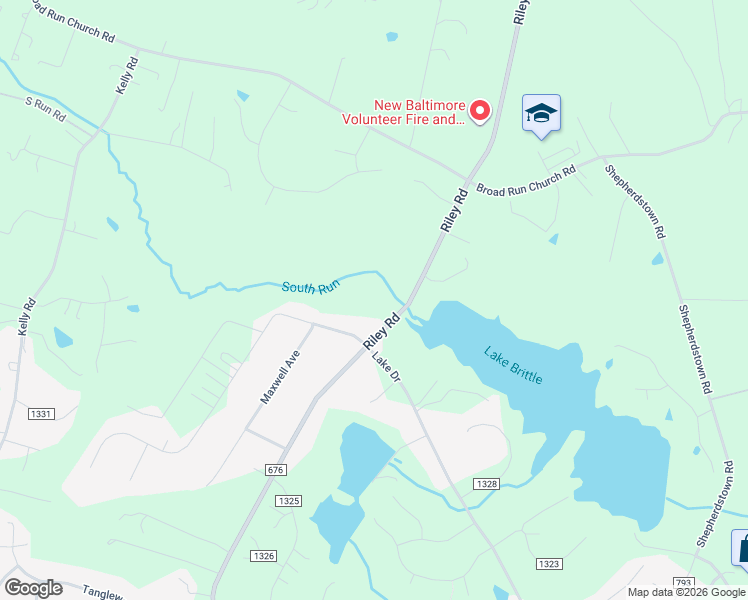 map of restaurants, bars, coffee shops, grocery stores, and more near 6686 Riley Road in Warrenton