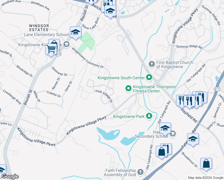 map of restaurants, bars, coffee shops, grocery stores, and more near 6151 Braeleigh Lane in Alexandria