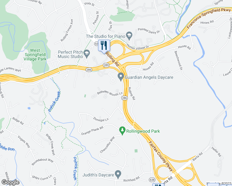 map of restaurants, bars, coffee shops, grocery stores, and more near 103 Jiri Woods Court in Springfield