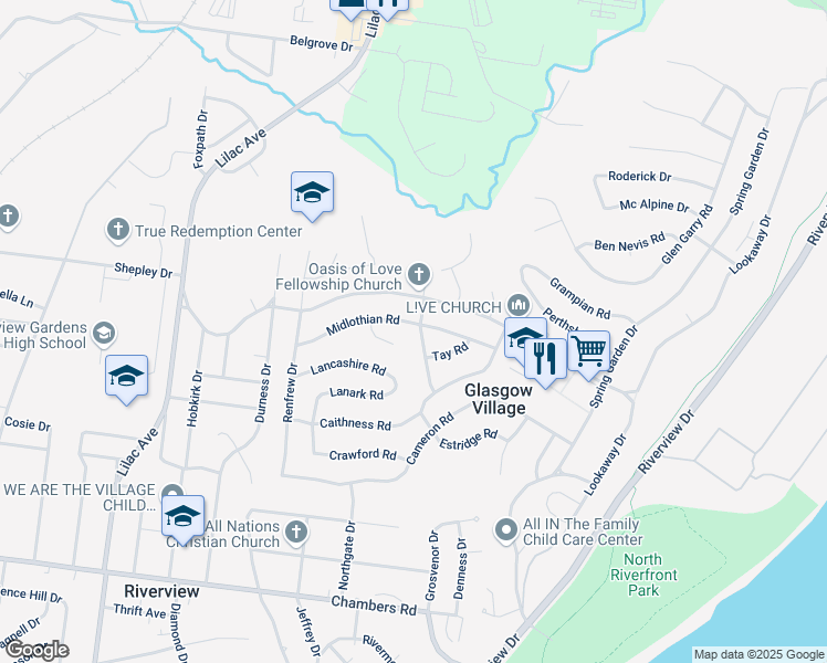 map of restaurants, bars, coffee shops, grocery stores, and more near 10451 Balmoral Drive in St. Louis