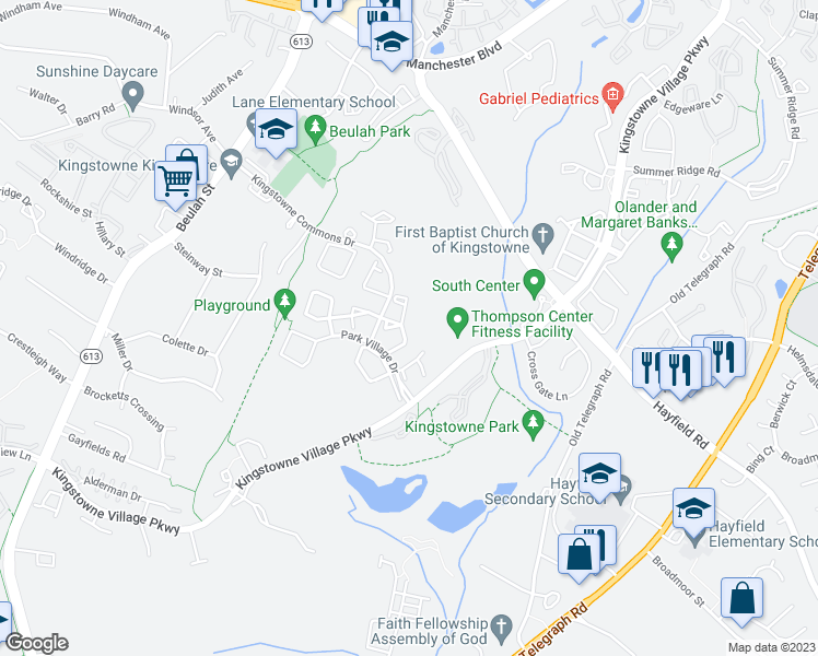 map of restaurants, bars, coffee shops, grocery stores, and more near 7473 Collins Meade Way in Alexandria