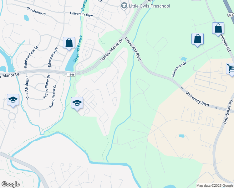 map of restaurants, bars, coffee shops, grocery stores, and more near Dawkins Crest Circle in Bristow