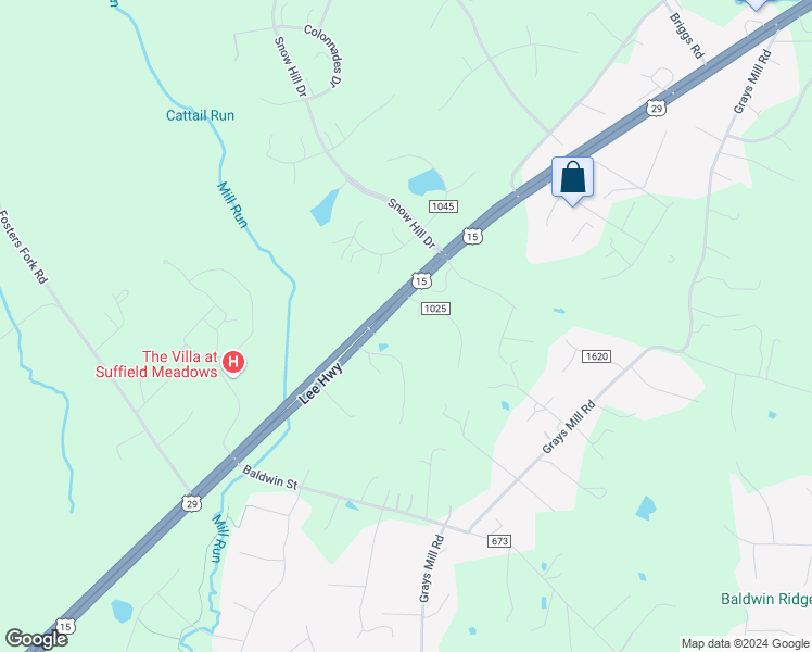 map of restaurants, bars, coffee shops, grocery stores, and more near 5769 Pendleton Lane in Warrenton