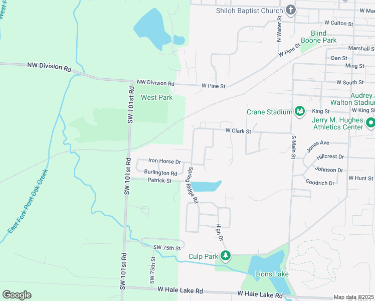 map of restaurants, bars, coffee shops, grocery stores, and more near 701 Iron Horse Drive in Warrensburg