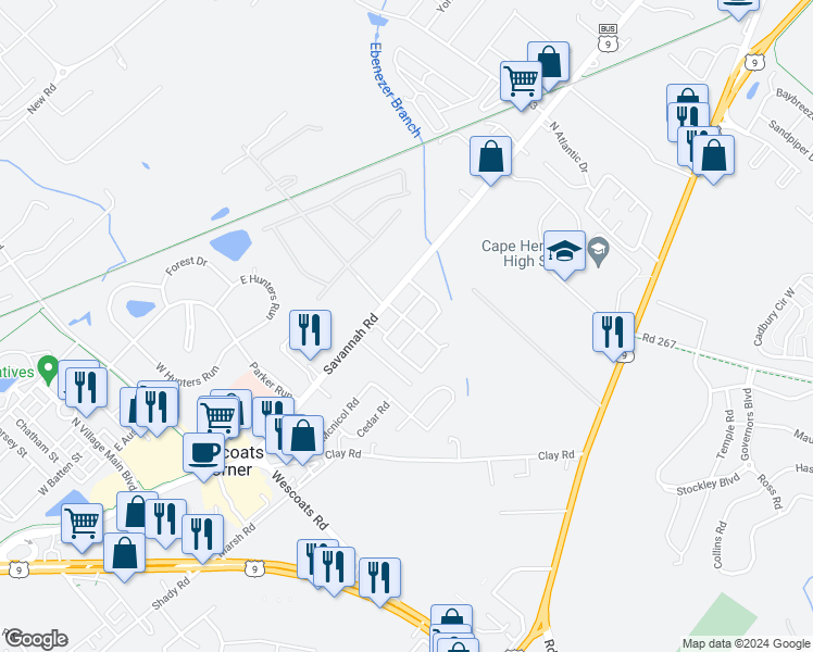 map of restaurants, bars, coffee shops, grocery stores, and more near 16897 1st Street in Lewes