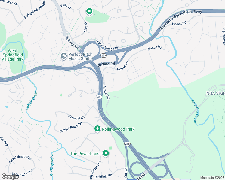 map of restaurants, bars, coffee shops, grocery stores, and more near 7419 Barkers Court in Springfield