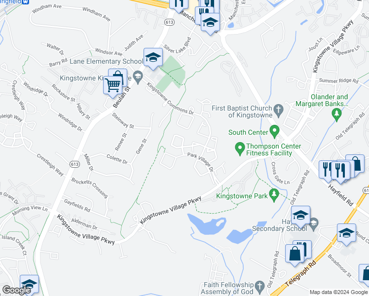 map of restaurants, bars, coffee shops, grocery stores, and more near 7501 Digby Green in Alexandria