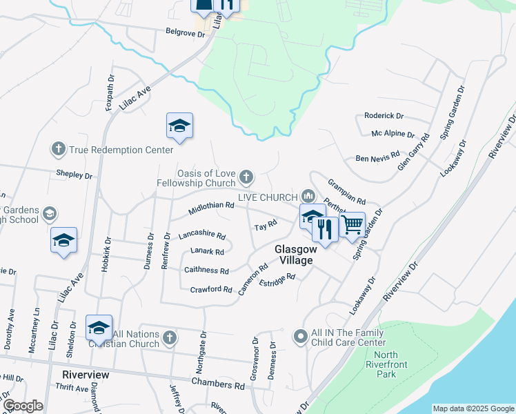 map of restaurants, bars, coffee shops, grocery stores, and more near 10442 Balmoral Drive in St. Louis