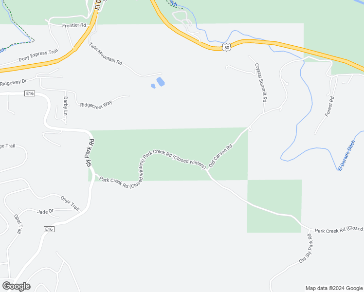 map of restaurants, bars, coffee shops, grocery stores, and more near 7021 Park Creek Road in Pollock Pines