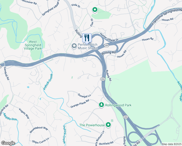 map of restaurants, bars, coffee shops, grocery stores, and more near 7948 Bethelen Woods Lane in Springfield