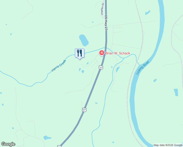 map of restaurants, bars, coffee shops, grocery stores, and more near 122 Links View Drive in Butler