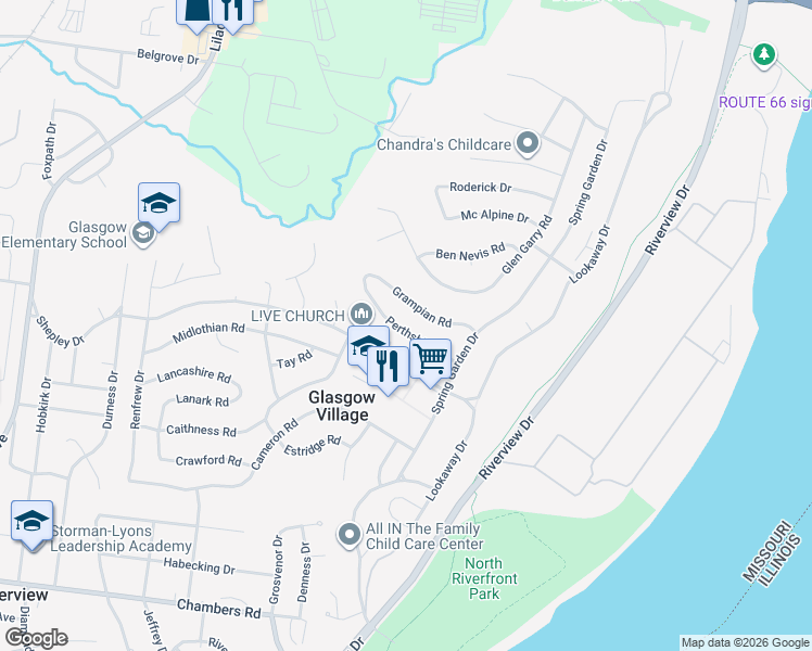 map of restaurants, bars, coffee shops, grocery stores, and more near 167 Shepley Drive in St. Louis