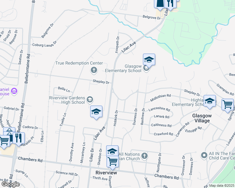 map of restaurants, bars, coffee shops, grocery stores, and more near 727 Shepley Drive in St. Louis