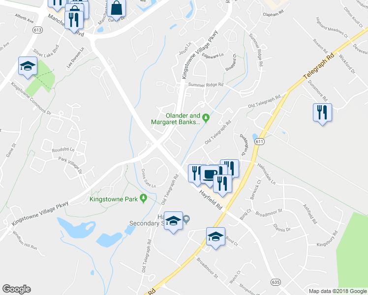 map of restaurants, bars, coffee shops, grocery stores, and more near 5972 Norham Drive in Alexandria