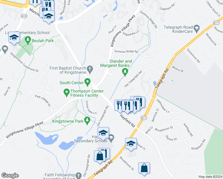 map of restaurants, bars, coffee shops, grocery stores, and more near 5972 Norham Drive in Alexandria