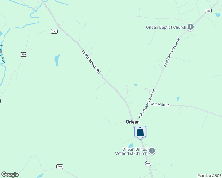 map of restaurants, bars, coffee shops, grocery stores, and more near 6774 Virginia 688 in Marshall