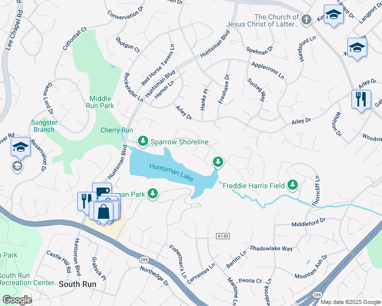 map of restaurants, bars, coffee shops, grocery stores, and more near 9067 Giltinan Court in Springfield