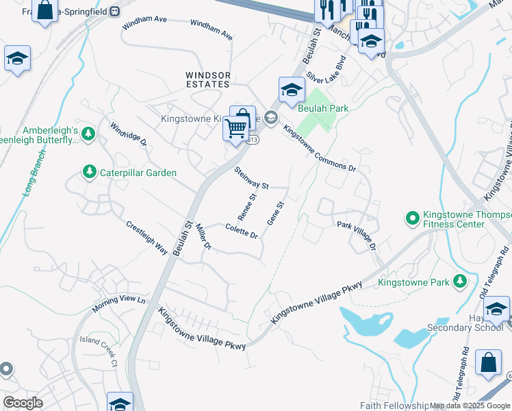 map of restaurants, bars, coffee shops, grocery stores, and more near 7413 Renee Street in Alexandria