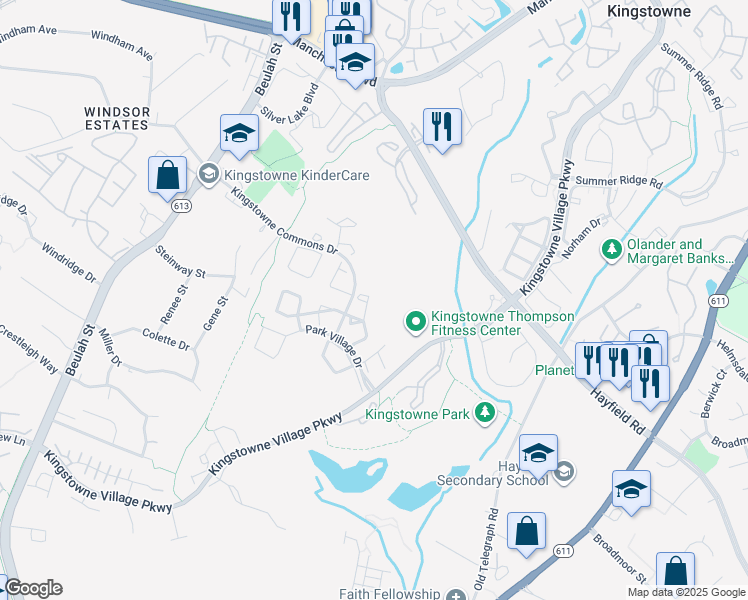 map of restaurants, bars, coffee shops, grocery stores, and more near 7453 Collins Meade Way in Alexandria