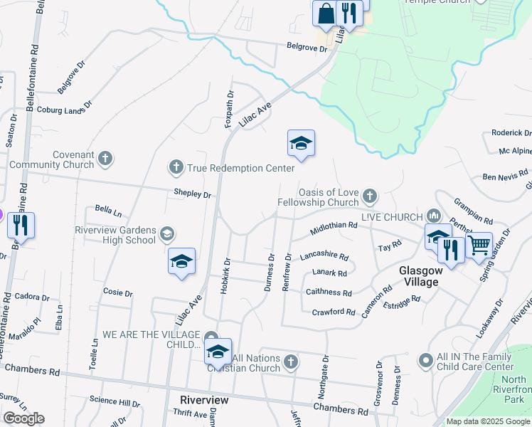 map of restaurants, bars, coffee shops, grocery stores, and more near 613 Shepley Drive in St. Louis