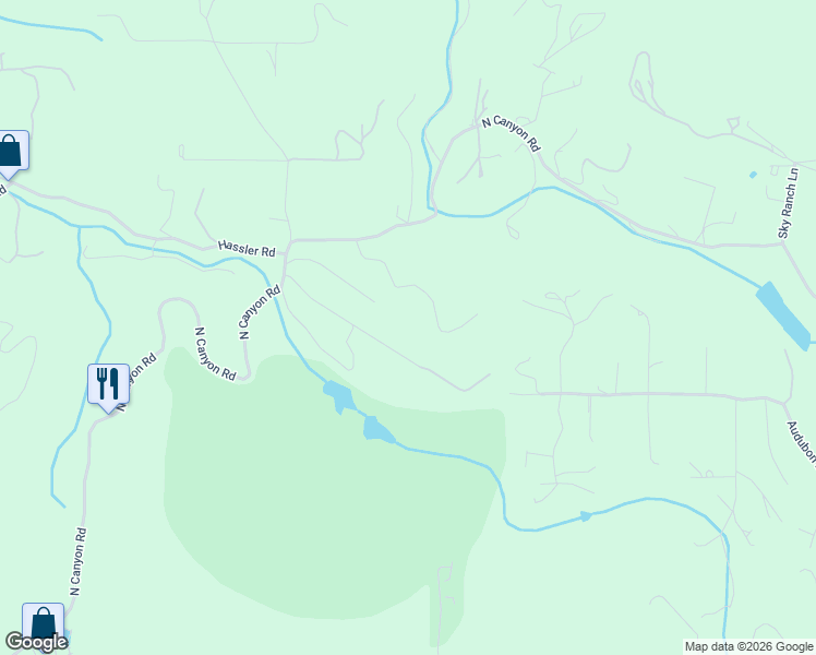 map of restaurants, bars, coffee shops, grocery stores, and more near 2635 Cleese Road in Camino