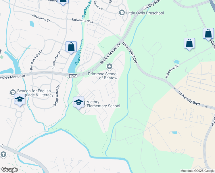 map of restaurants, bars, coffee shops, grocery stores, and more near 11788 Lake Baldwin Drive in Bristow