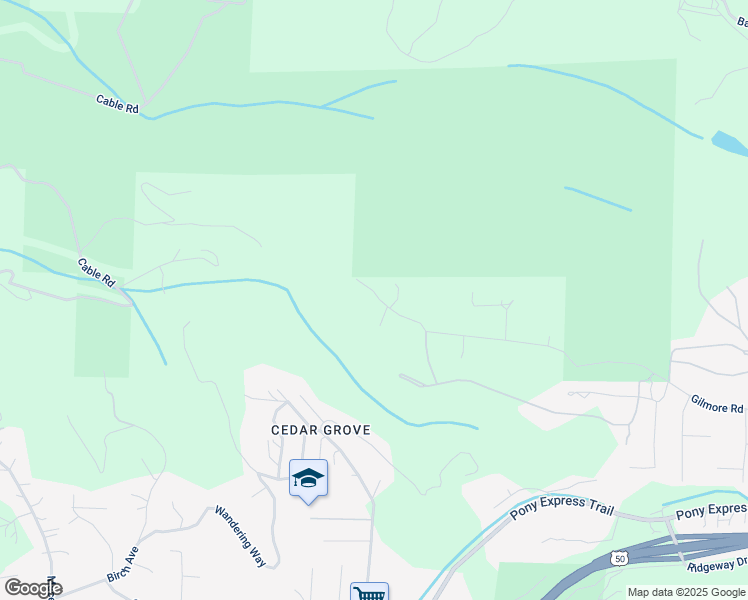 map of restaurants, bars, coffee shops, grocery stores, and more near 5130 Adney Way in Pollock Pines