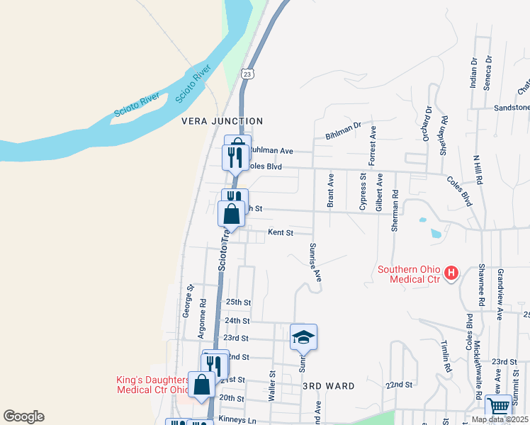 map of restaurants, bars, coffee shops, grocery stores, and more near 1056 28th Street in Portsmouth