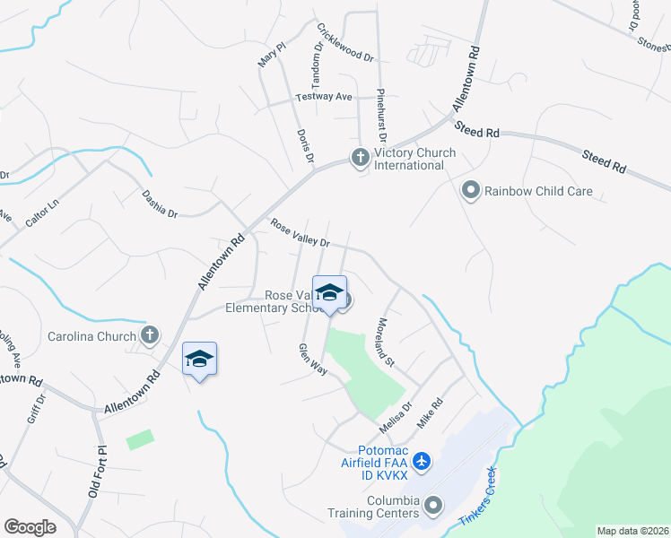 map of restaurants, bars, coffee shops, grocery stores, and more near 9607 Jacqueline Drive in Fort Washington