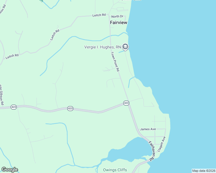 map of restaurants, bars, coffee shops, grocery stores, and more near 6300 Town Point Road in Tracys Landing