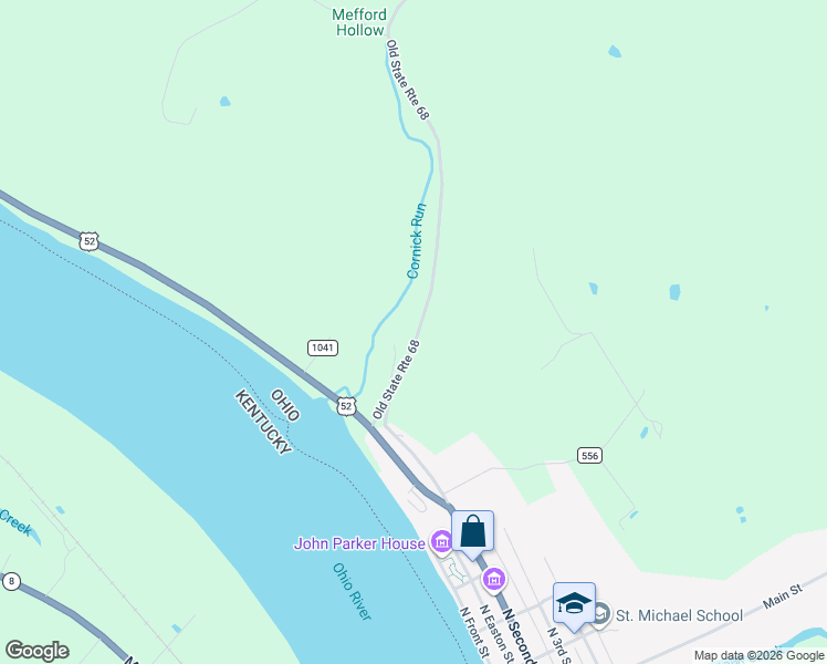 map of restaurants, bars, coffee shops, grocery stores, and more near 4320 Old US Highway 68 in Ripley