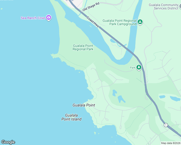 map of restaurants, bars, coffee shops, grocery stores, and more near 42395 Leeward Road in Sea Ranch