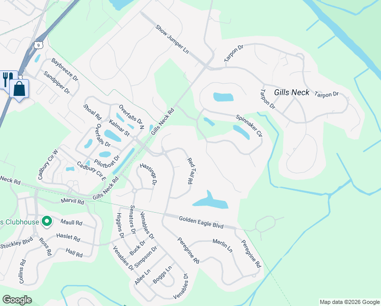 map of restaurants, bars, coffee shops, grocery stores, and more near 35473 Red Tail Road in Lewes
