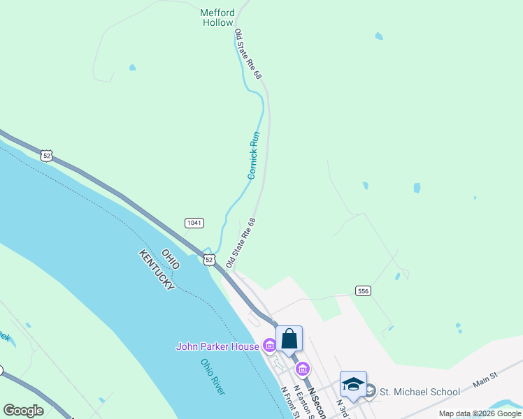 map of restaurants, bars, coffee shops, grocery stores, and more near 4320 Old US Highway 68 in Ripley