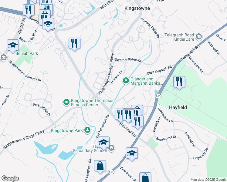 map of restaurants, bars, coffee shops, grocery stores, and more near 7420 Salford Court in Alexandria